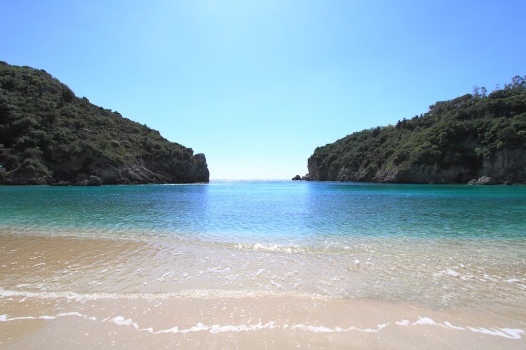 Paleokastritsa beach on Corfu